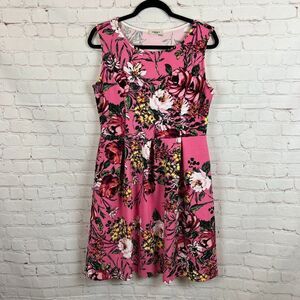 GILLI pink floral fit & flare sleeveless dress